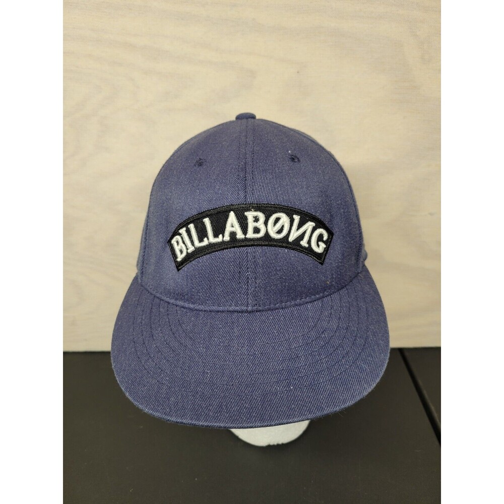 Billabong Fitted Hat Cap SZ 7 1/4 75/8 Adult Blue Embroiderd Skate Surf Wool